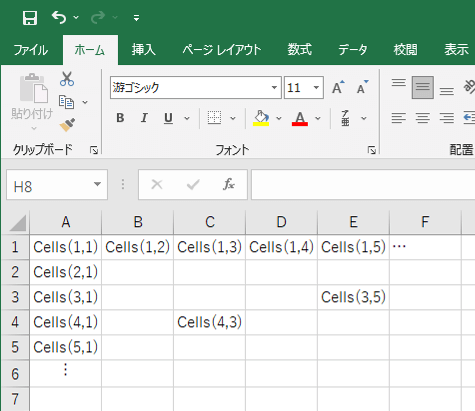 Excelマクロにおけるセルの指定方法